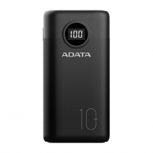 Power Bank Adata P10000QCD Negro | 10000 mAh | Carga rápida | Hasta 3 dispositivos a la vez - AP10000QCD-DGT-CBK