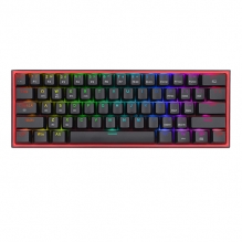 Teclado Gamer Mecánico 60% Redragon Fizz Pro Black, Switches Redragon Red, Inalámbrico, USB 2.4Ghz, Bluetooth 5.0, Iluminación RGB, Ingles - K616-RGB B - 8900-0100 