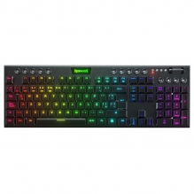 Teclado Gamer Mecanico Redragon Horus RGB, Switches Red Ultra Low Profile, Inalámbrico, USB 2.4Ghz, Bluetooth 5.0, Iluminación RGB, Español - K618-RGB-SP RD