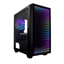 Gabinete GameFactor CSG560, Micro-ATX, ARGB, Vidrio Templado, Panel frontal Infinity