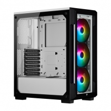 Gabinete Corsair Icue 220T RGB Blanco, Cristal Templado, 3 Ventiladores SP120 RGB PRO, ATX - CC-9011191-WW