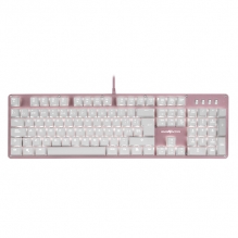 Teclado Mecanico GameFactor KBG400, Retroiluminado, Switch Red, USB, Rosa - KBG400-PK-RD