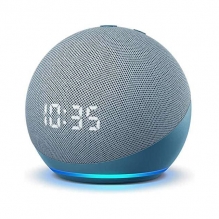 Amazon Echo Dot, Bocina Inteligente con reloj y Alexa,  Azul, 5Gen - B7W644