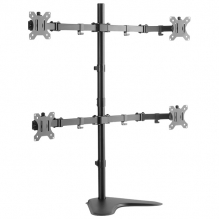 Soporte Quad para Cuatro Monitores Ovaltech, Movimiento con Brazos de Doble Articulación, 13" a 32" - OVME-Q1332