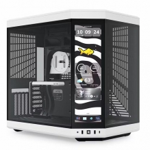 Gabinete Hyte Y70, Pantalla Touchscreen 4k/60Hz, Midtower, E-ATX, Blanco con Negro - CS-HYTE-Y70-BW-L