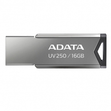 Memoria USB Adata UV250, 16GB, USB 2.0, Lectura 25MB/s, Escritura 10MB/s, Gris - AUV250-16G-RBK