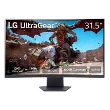 Monitor Gaming LG UltraGear 32GS60QC, 31.5", Curvo, QHD 2560&times;1440, 180 Hz, VA, 1 ms, FreeSync, HDMI/DisplayPort &ndash; 32GS60QC