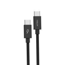 Cable USB-C a USB-C Acteck Lynx Ultra CC900-1, Thunderbolt 5, 80 Gbps, 240 W, 16K 60 Hz, 4K 240 Hz, 1 m, Titanio &ndash; AC-945080