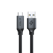 Cable USB-A a USB-C Acteck Lynx Plus CC530-1, USB 3.1, 10 Gbps, 60 W, Carga R&aacute;pida, 1 m, Titanio &ndash; AC-945165
