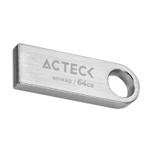Memoria USB Acteck Nomad Metal MUF-64000, 64GB, USB 2.0, lectura 25 MB/s, escritura 5 MB/s, met&aacute;lica plata &ndash; AC-946223