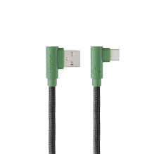 Cable USB-A a USB-C Hune Hiedra Sustentable, Trenzado, Carga Rápida y Datos, Conector 90°, 1.2 m, Verde Bosque – AT-ACC-CA-317BOS