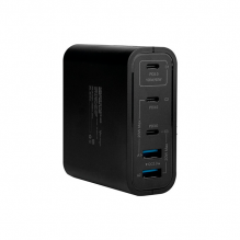 Cargador de Pared Vorago AU-600, 100W PD, 5 Puertos, Quick Charge 3.0, USB-C – Negro