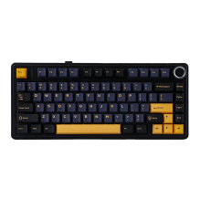 Teclado mecánico Aula F75 inalámbrico, 70%, triple conexión, Reaper switch, gasket 7 niveles, RGB, negro/amarillo – 8500-0014