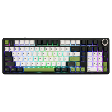 Teclado mecánico Aula F99 alámbrico, 90%, español, red switch, pads absorbentes, RGB, blanco/negro/verde – 8500-0007