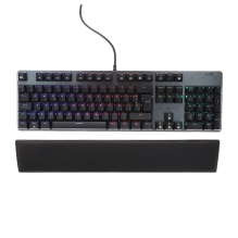 Teclado Gamer &Oacute;ptico-Mec&aacute;nico Dominate GKX775, RGB, USB, reposamu&ntilde;ecas acolchado, recargable, Legend Gris &ndash; BR-932691