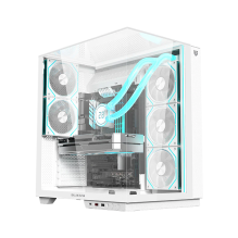 Gabinete Gamer Media Torre Tank Majestic 7600, ATX, Cristal Templado, USB-C, Blanco – BR-941501
