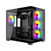 Gabinete Gamer Media Torre Tank Core Ultra GM925, ATX, Full Cristal, ARGB, USB-C, Negro – BR-943833
