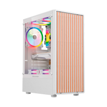 Gabinete Gamer Dragonfly Wood GM580CW, Blanco, ATX/Micro-ATX/Mini-ITX, Panel Frontal Tipo Madera – BR-943970