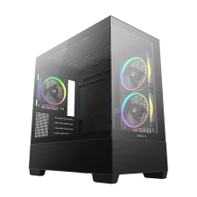 Gabinete DeepCool CG380 3F, Micro-ATX/ITX, Soporte 360 mm, 3 Ventiladores, Vidrio Templado – R-CG380-BKAGM3-G