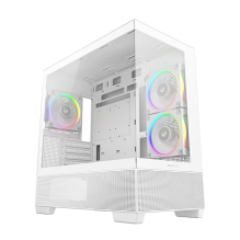 Gabinete DeepCool CG380 3F WH, Micro-ATX/ITX, Soporte 360 mm, 3 Ventiladores, Vidrio Templado – R-CG380-WHAGM3-G