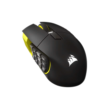 Mouse Óptico Corsair Scimitar Elite Wireless, Inalámbrico, Sensor 26,000 DPI, Panel Lateral 12 Botones, Negro/Amarillo – CH-9314415-WW