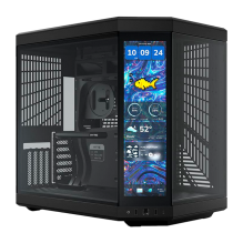 Gabinete HYTE Y70 Touch Infinite Pitch Black, Mid-Tower ATX, Pantalla T&aacute;ctil IPS 14.9" 2.5K 60 Hz, Vidrio Panor&aacute;mico, PCIe 4.0 Riser &ndash; CS-HYTE-Y70TTI-BB