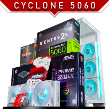 PC Gamer CYCLONE 5060 WHITE | AMD Ryzen 7 5700X | 5060 Ventus 2X OC | 16GB DDR4 | SSD 1TB NVMe | AIO 360mm | 4 Ventiladores