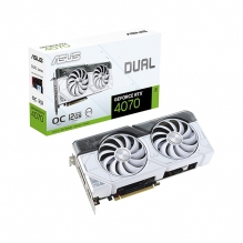 Tarjeta de Video Nvidia Asus Dual GeForce RTX 4070 White OC, 2 Ventiladores, 12GB GDDR6X, OC, PCIe 4.0, Nvidia DLSS 3 - DUAL-RTX4070-O12G-WHITE 