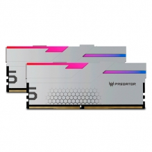 Memoria RAM Acer Predator Hermes RGB, DDR5, 32GB 2x16GB, 7200Mhz, Plata - BL.9BWWR.407