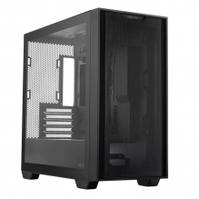 Gabinete Asus A21 Black, Micro-ATX, Panel de vidrio templado, Malla Frontal, Compatible con Back Connect - A21-ASUS-BLACK