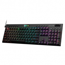 Teclado Gamer Mecanico Redragon K619 Horus FS Negro, Switches Red Ultra Low Profile, Alámbrico, Iluminación LED RGB, Inglés - K619-RGB SP-RED	