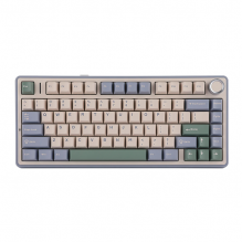 Teclado mecánico Aula F75 inalámbrico, 70%, triple conexión, Reaper switch, gasket 7 niveles, RGB, morado/beige/verde – 8500-0012