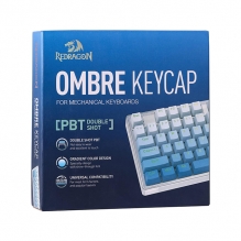 Gaming Keycaps Para Teclado Mecánico Redragon Ombre PBT A134 Blanco/Azul, 104 Teclas, Tecla de doble inyección, Translucidas 