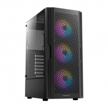 Gabinete Antec AX20 Elite, Mid-Tower ATX, 4 Ventiladores RGB, Vidrio Templado, Soporta ATX/Micro-ATX/Mini-ITX, Negro – 0-761345-10066-3