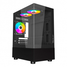 Gabinete Ocelot Gaming GLASS EN6, Micro-ATX/Mini-ITX, Cristal Templado, 3 Ventiladores ARGB, Negro
