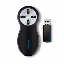 Presentador Inal&aacute;mbrico Kensington con L&aacute;ser Rojo, 4 Botones, 2.4 GHz, Alcance de 20 m, Receptor USB, Negro &ndash; K33374USB