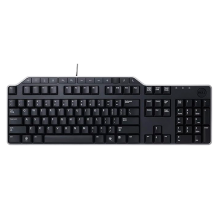 Teclado Dell KB522, al&aacute;mbrico, USB, QWERTY, 104 teclas, 2 puertos USB, negro &ndash; KB522-BK-LTN