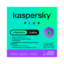Kaspersky Plus, 1 Dispositivo, Suscripción 24 Meses, Licencia Digital ESD – KL1042ZDADS