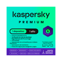 Kaspersky Premium, 1 Dispositivo, Suscripción 12 Meses, Licencia Digital ESD – KL1047ZDAFS