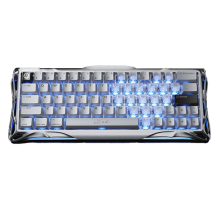 Teclado Gamer GravaStar Mercury V60 Pro Deluxe Edition, 60%, Hall Effect Magnetic Switch, Chrome Silver – GS V60 PRO_XTAL_SLV