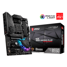 Tarjeta Madre MSI MPG B550 Gaming Plus, ATX, Socket AM4, DDR4 hasta 4400+ MHz (OC), PCIe 4.0, 2x M.2, 6x SATA, RGB Mystic Light