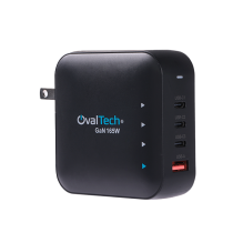 Cargador GaN Ovaltech OV-G165W, 165W, 3&times; USB-C, 1&times; USB-A, Power Delivery, carga r&aacute;pida &ndash; OV-G165W