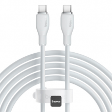 Cable de Carga Baseus USB-C a USB-C, 100W, 5A, 1.2 m, Blanco – P10355702221-B1