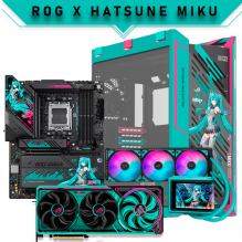 ASUS ROG Hatsune Miku Edition Incluye Tarjeta Madre ASUS ROG STRIX X870E-H, Tarjeta de video ASUS ROG ASTRAL RTX 5080 OC, Enfriamiento Liquido ASUS ROG RYUO IV 360 ARGB ,GABINETE ASUS ROG STRIX HELIOS II GX601S