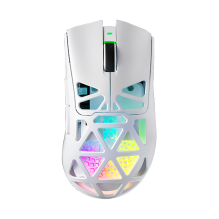 Mouse Gamer AULA SC620 White, inalámbrico tri-mode, Bluetooth/2.4 GHz/USB-C, 12,000 DPI, 1000Hz, RGB – 8500-0119