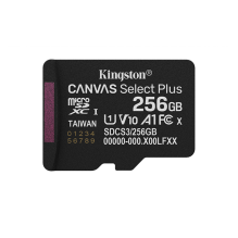 Tarjeta de Memoria microSD Kingston Canvas Select Plus Gen3, 256GB, microSDXC, UHS-I U1, V10, A1, 150 MB/s – SDCS3/256GB
