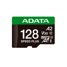 Tarjeta de Memoria MicroSD ADATA Speed Plus, 128GB, Clase 10, UHS-I, U3, V30, A2, con Adaptador – UD128GUI3V30A2SP-RA1